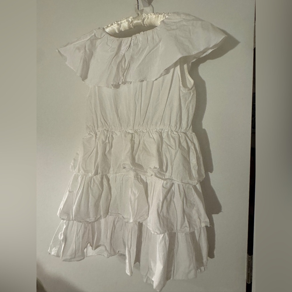 Whowhatwear Elegant White Ruffle Dress - Picture 4 of 7